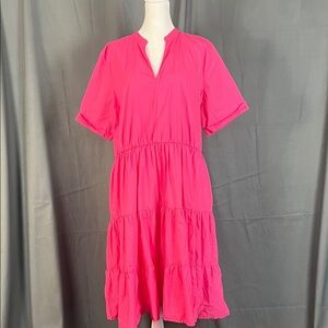 Who What Wear Bright Pink Midi Dress